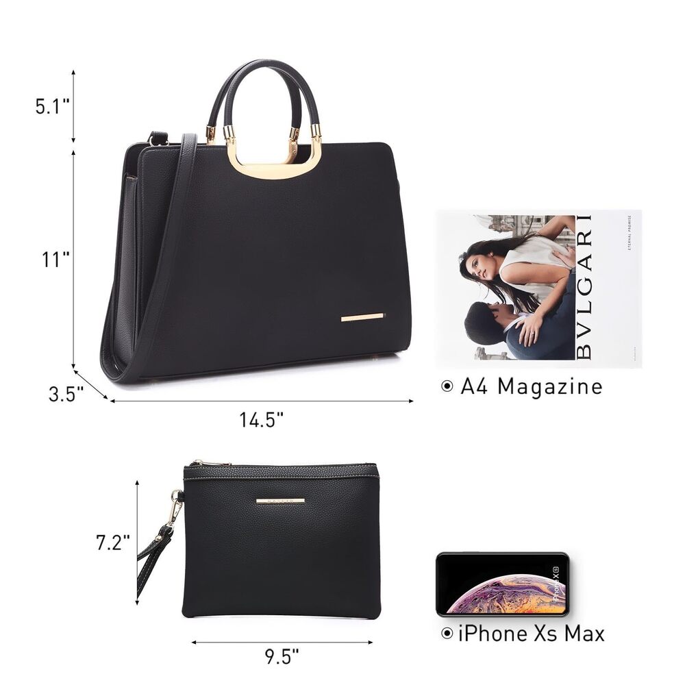 8432 Handbag Top Handle Shoulder Bag Tote Satchel Purse Work Bag - Picture 4 of 5